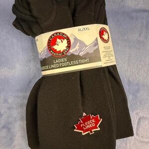 Canada‎ Weather Gear black fleece lined footless tights Size XL